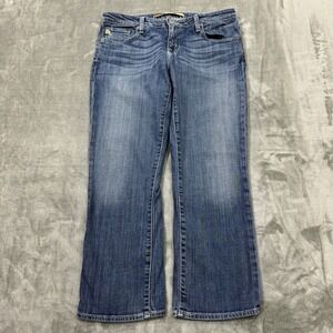 Big Star Jeans Womens 31 Blue Rikki Low Rise Fit Cropped Medium Wash Denim Logo‎